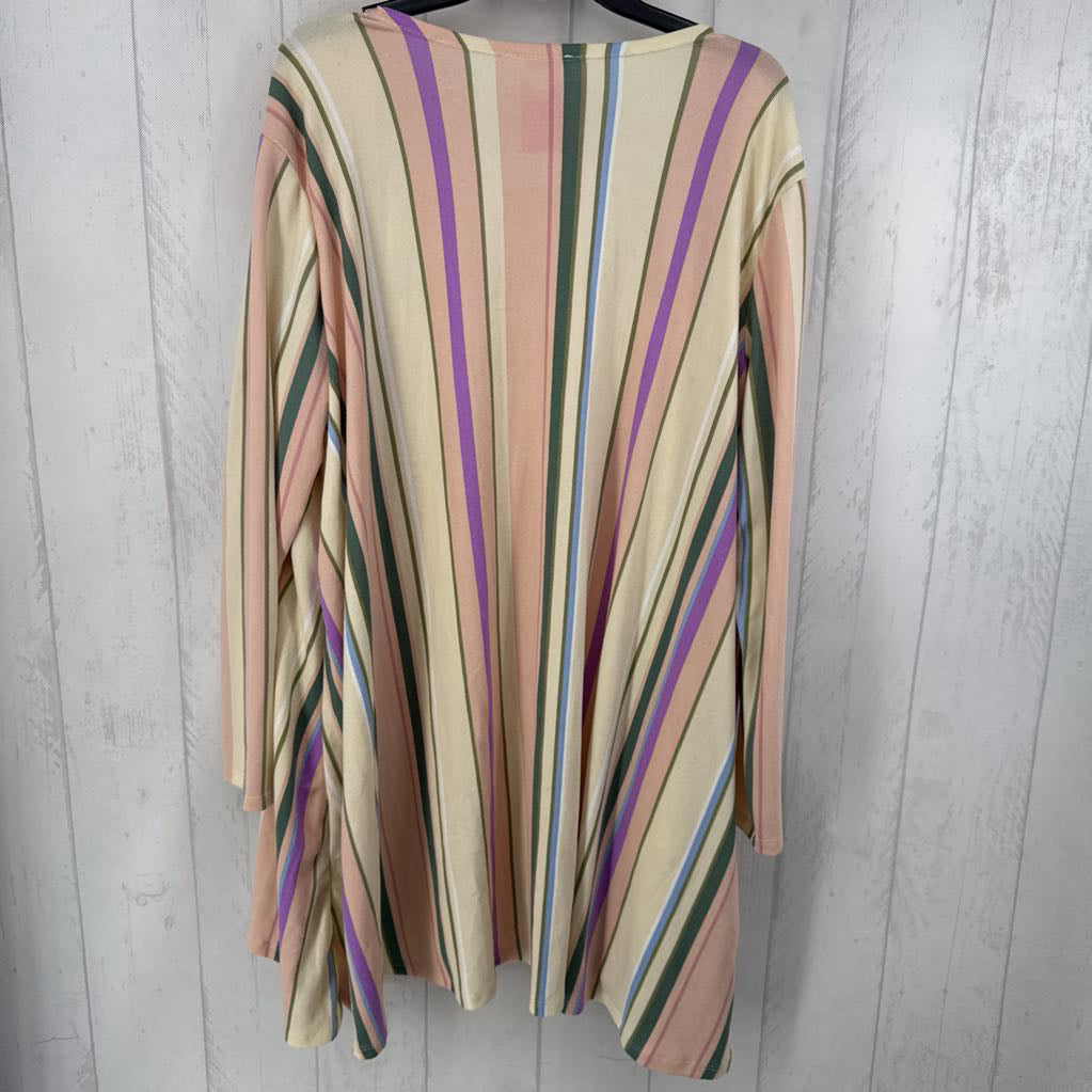 XL l/s stripe open cardigan