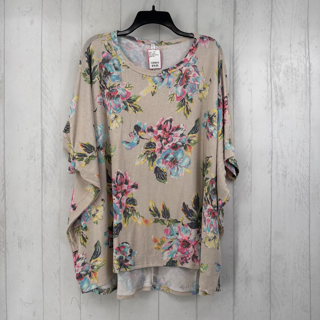 M flo print dolman s/s top