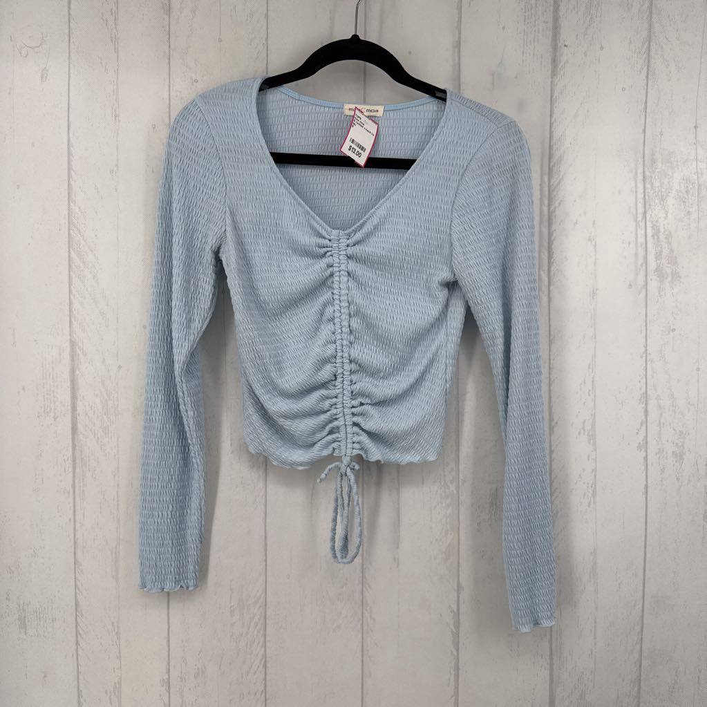 S ruched v-neck l/s top