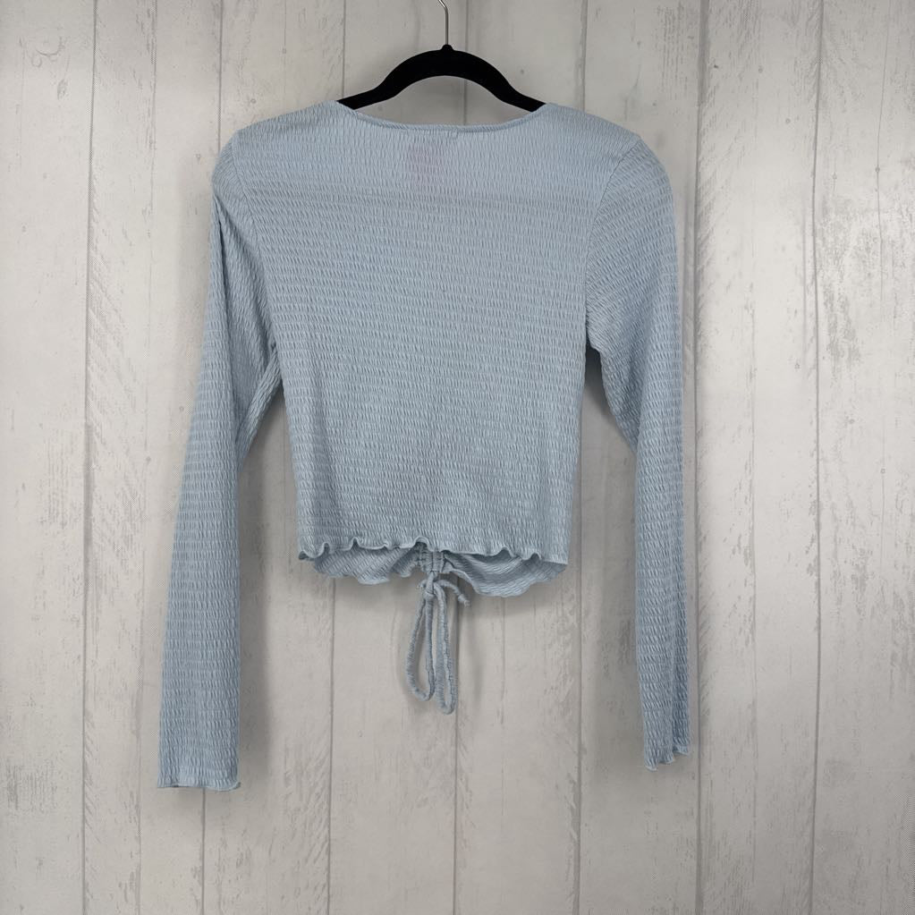 S ruched v-neck l/s top