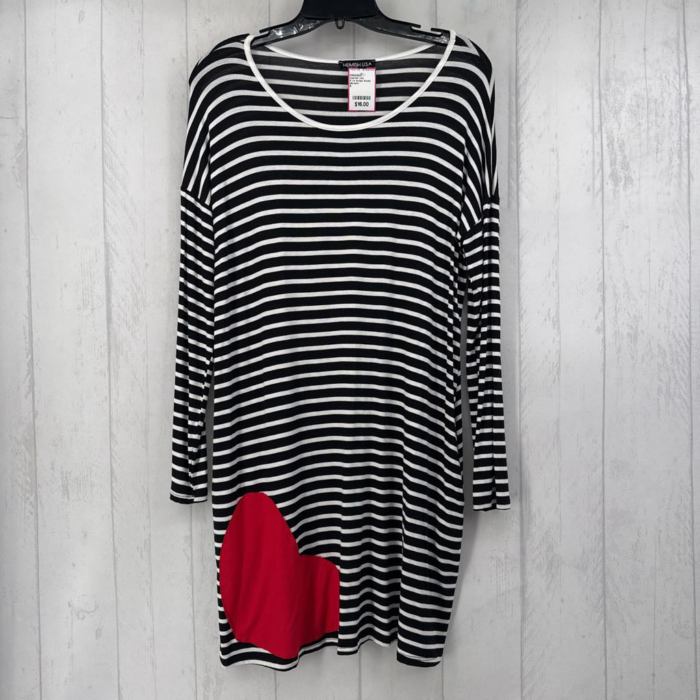 S l/s stripe dress
