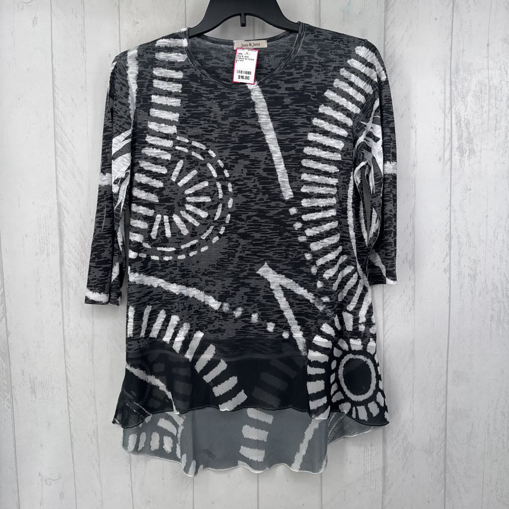 S elbow slv hi-low top