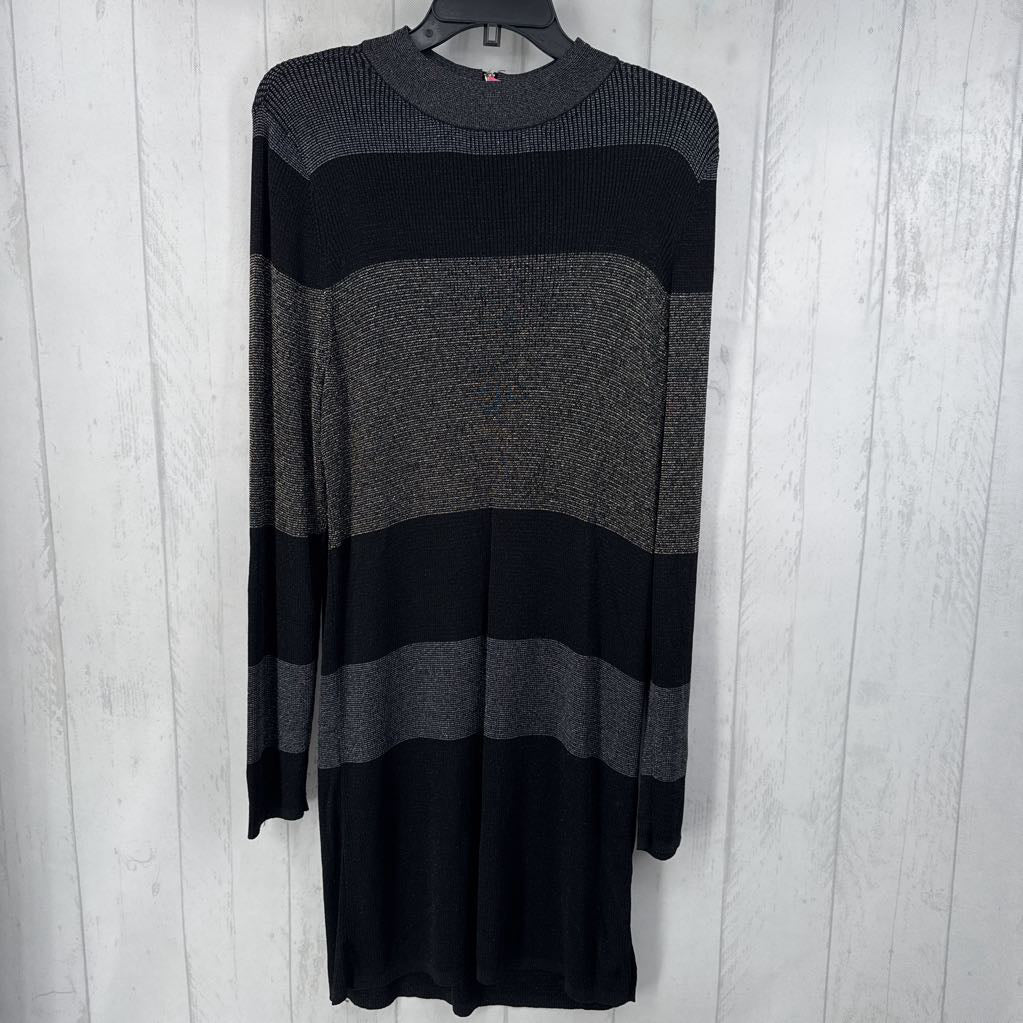 2xl l/s mock neck stripe tunic