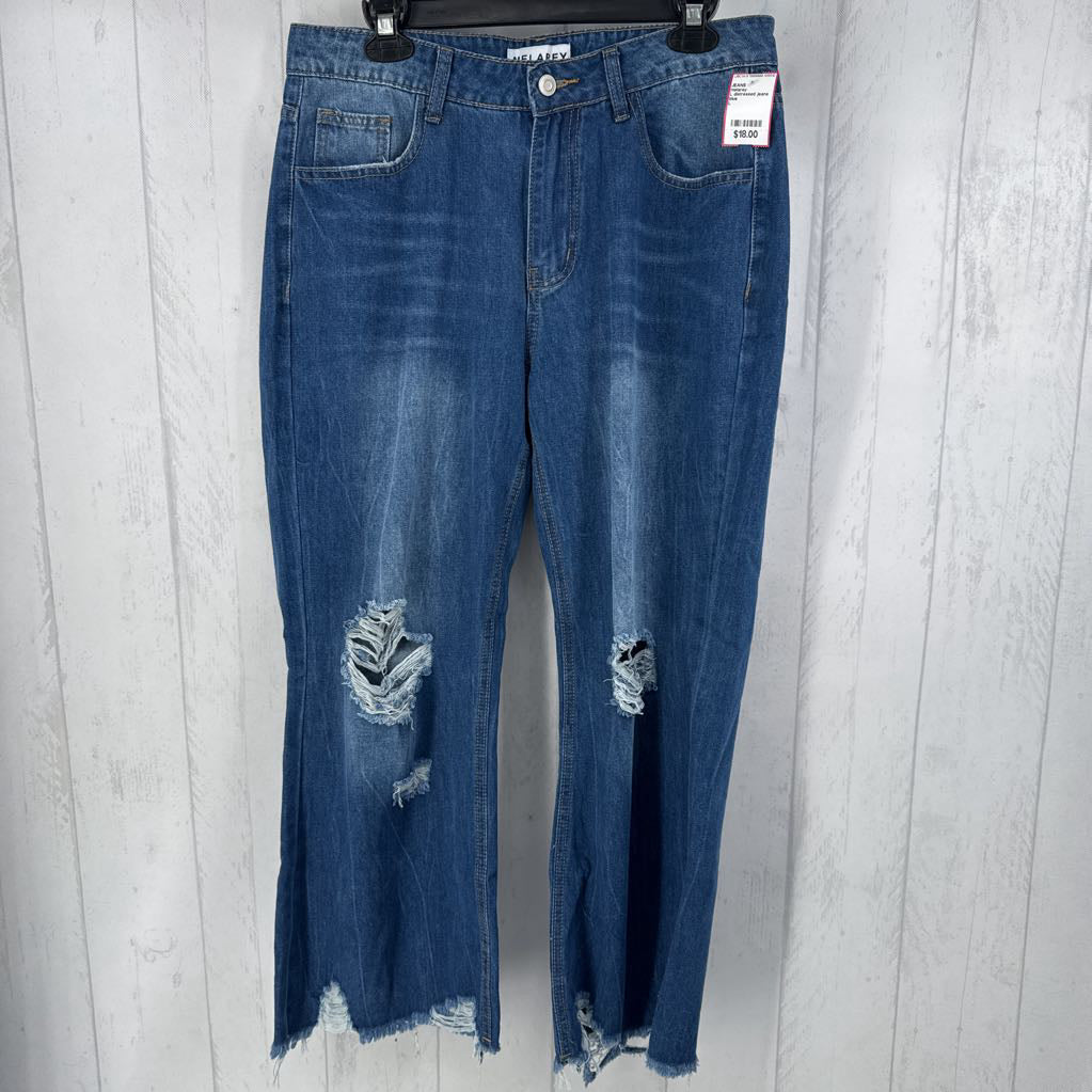 L distressed jeans