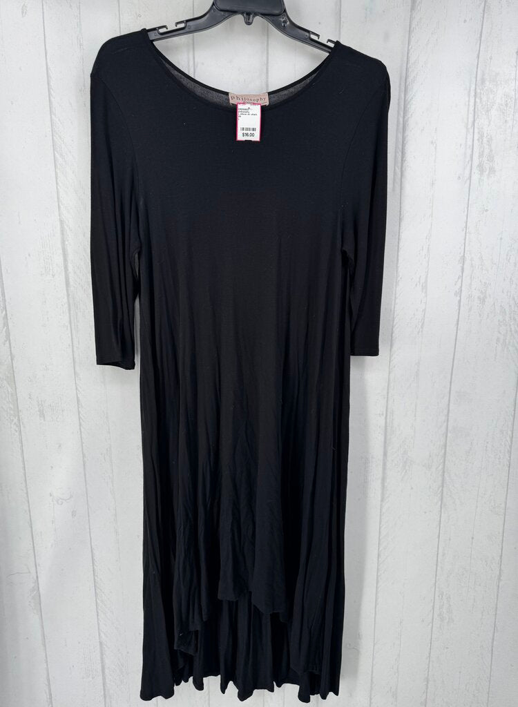 L elbow slv shark bite maxi dress