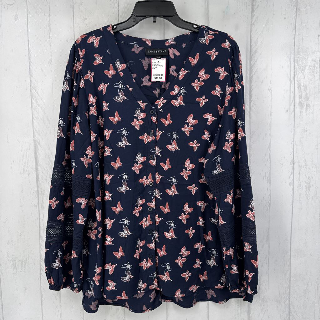 14/16 l/s butterfly button shirt