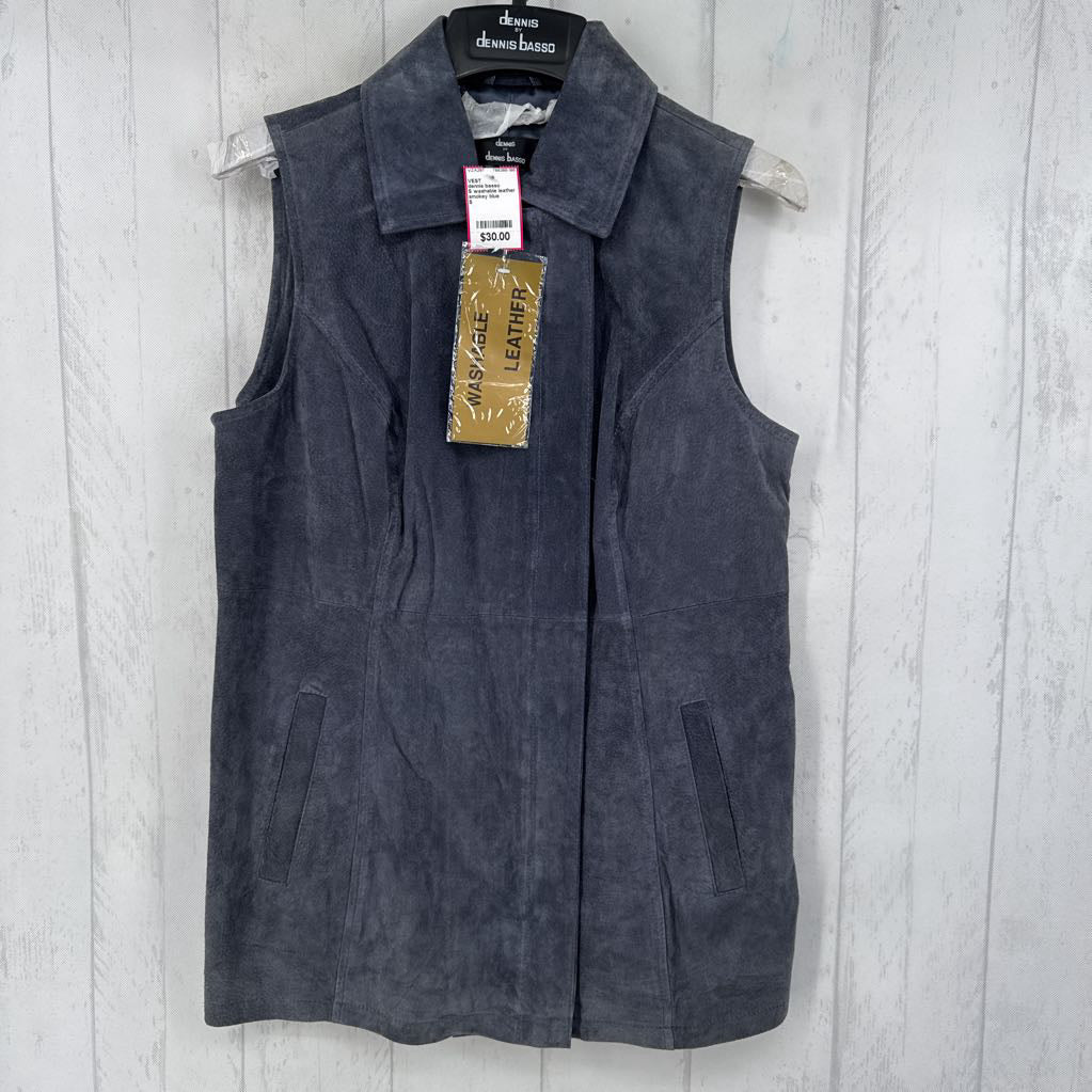 S washable leather vest