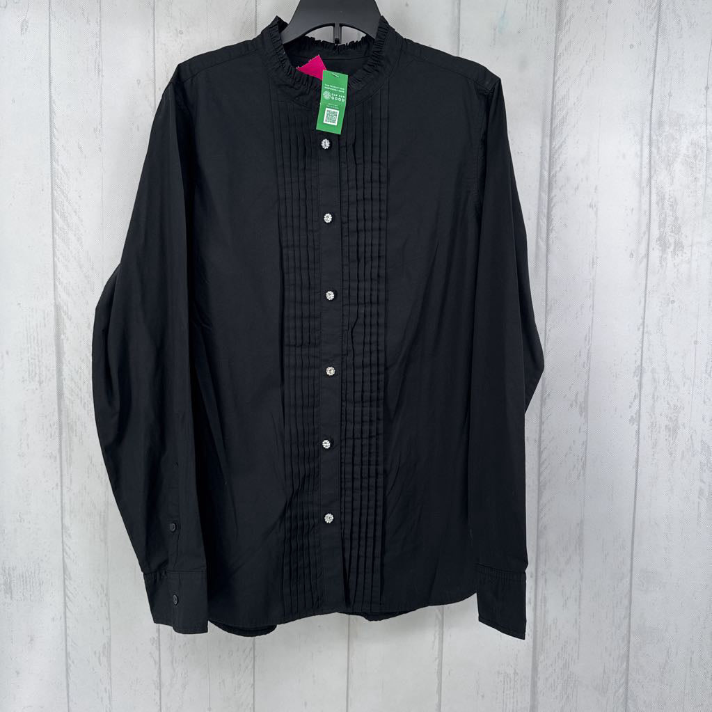R69 M rhinestone button down l/s top