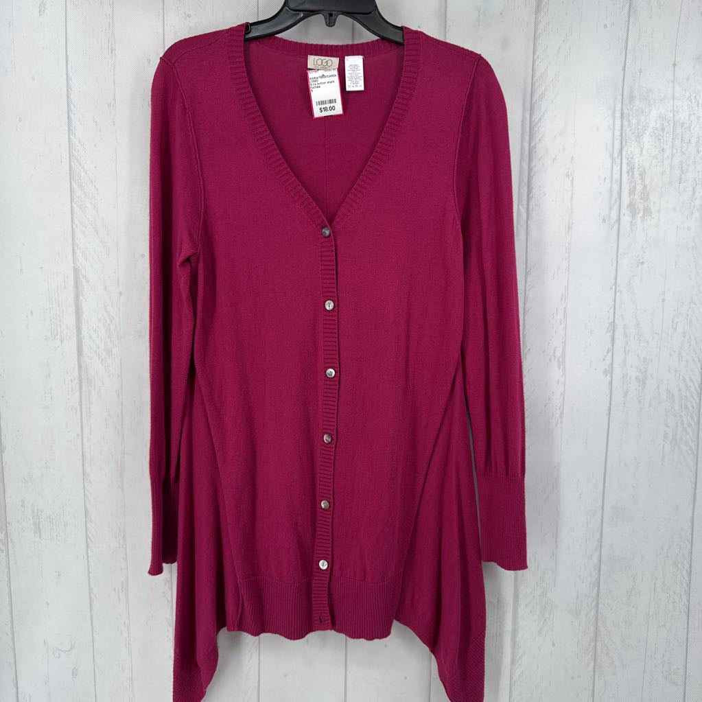 S l/s button shark bite cardigan