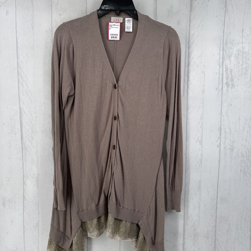 S l/s button shark bite cardigan