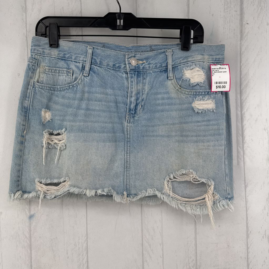 6 distressed jean skirt