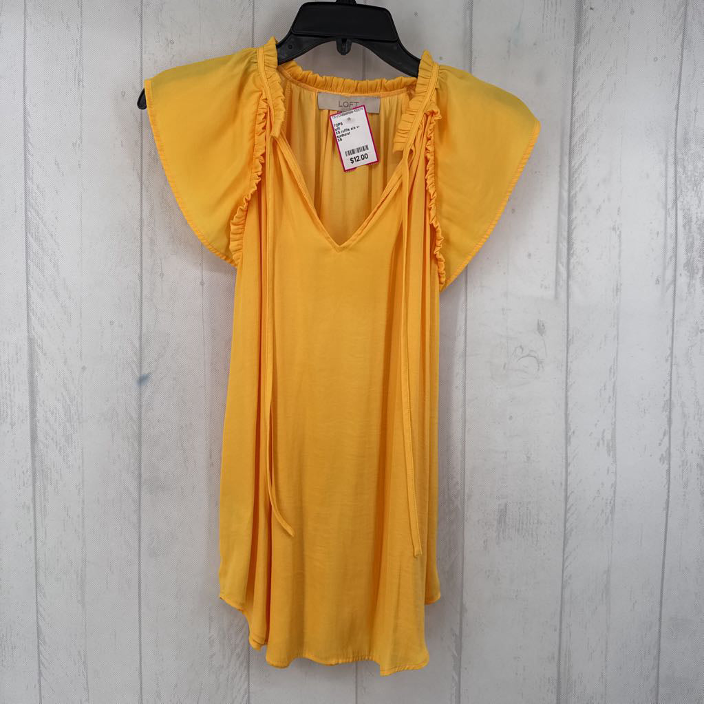 XS ruffle s/s v-neck top