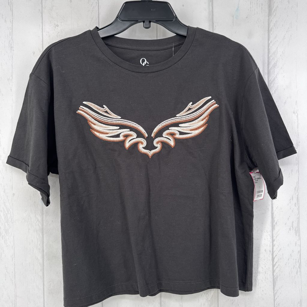 L woven graphiccrop s/s tee