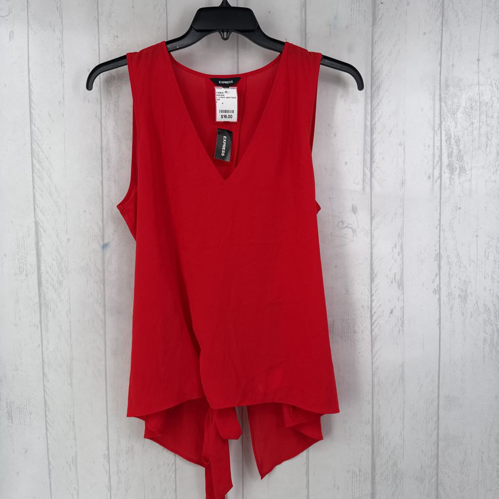 L v-neck open back tank