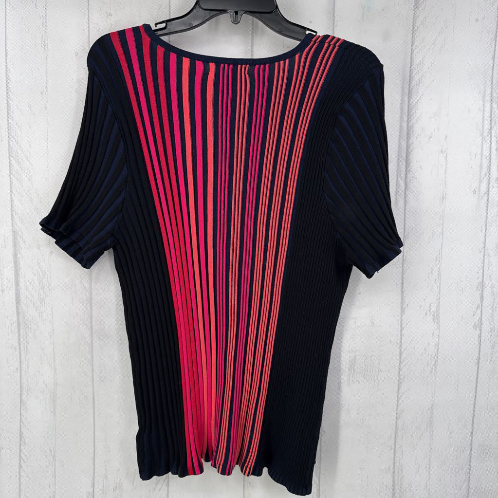 XL striped rib-knit s/s top