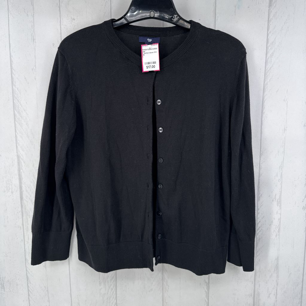 L button down 3/4 slv cardi
