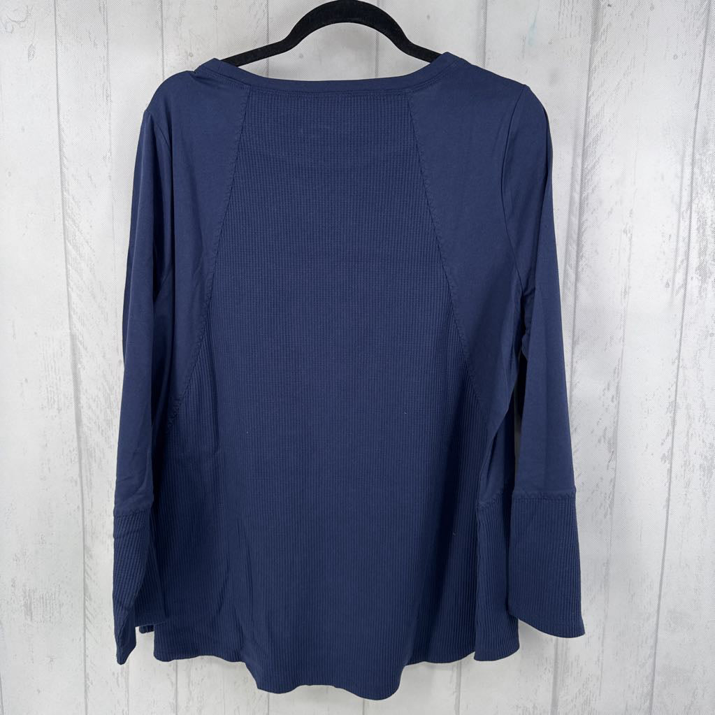 1X waffle knit l/s top