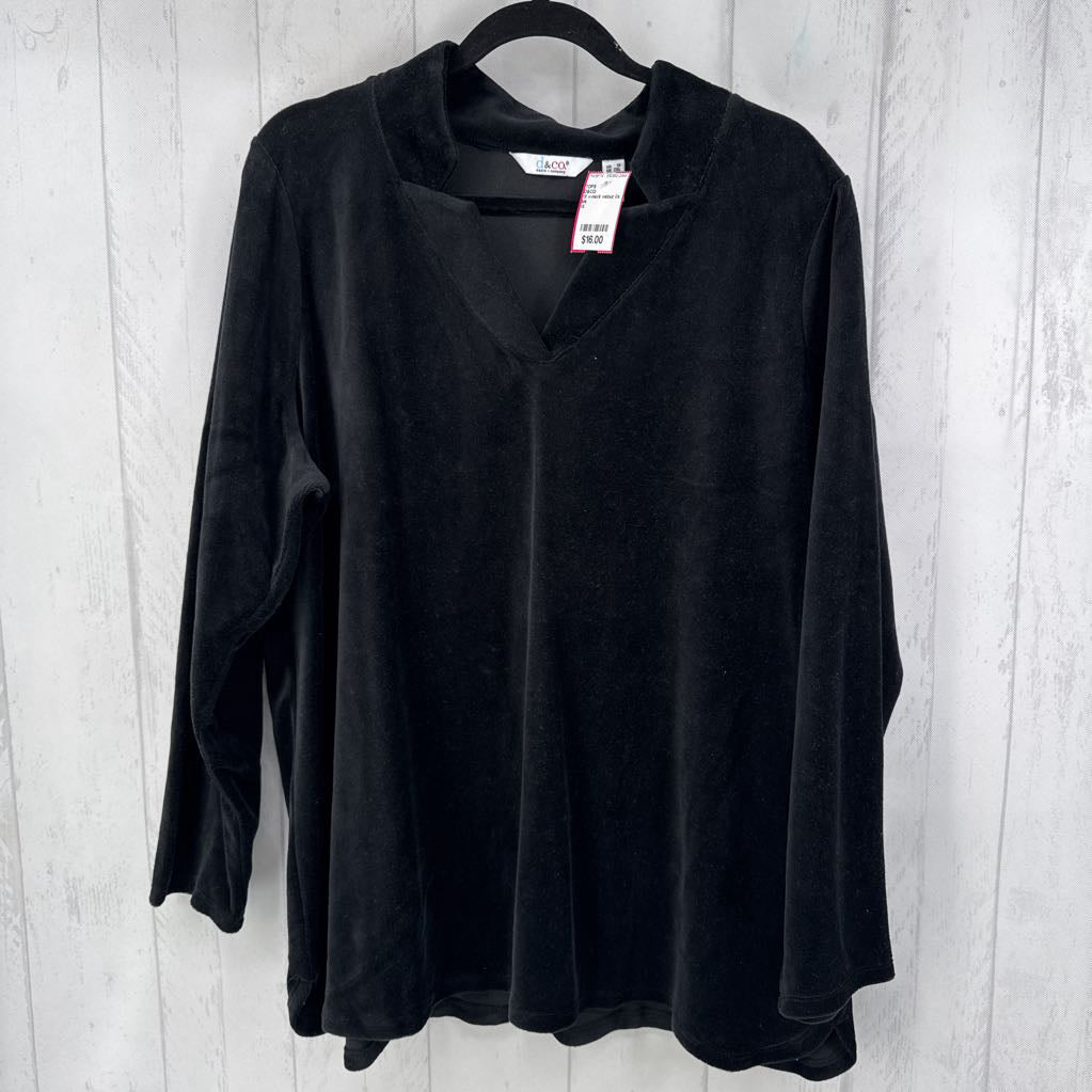 1X v-neck velour l/s tunic