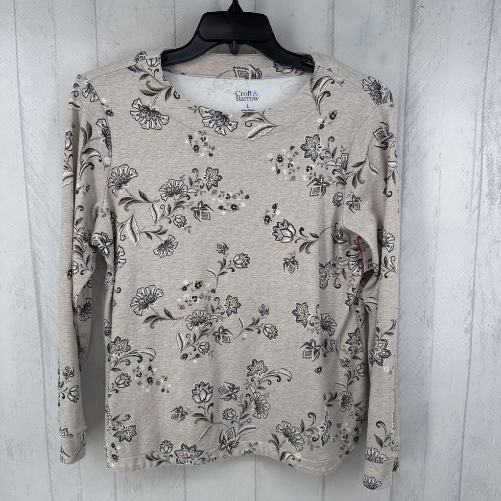 L flo print l/s top