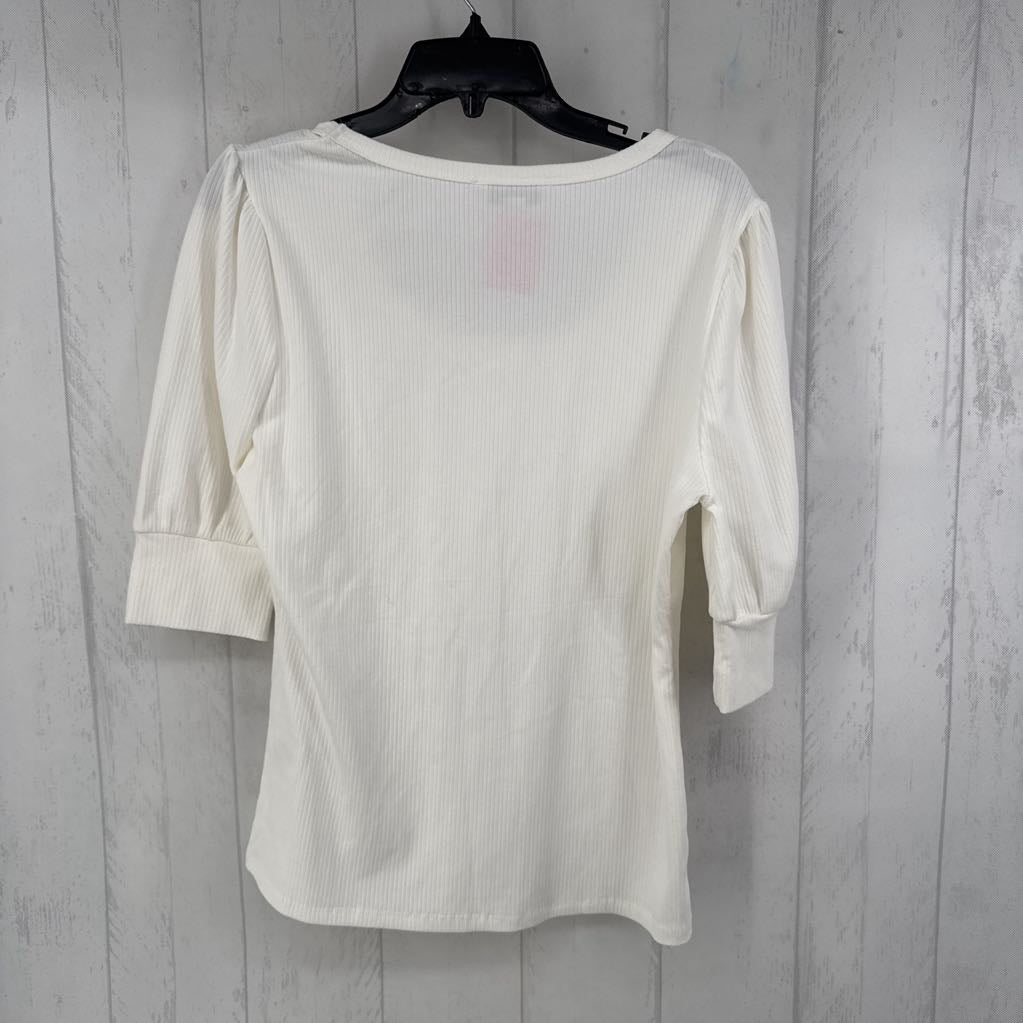 R26 L scoop neck ribbed elbow slv top