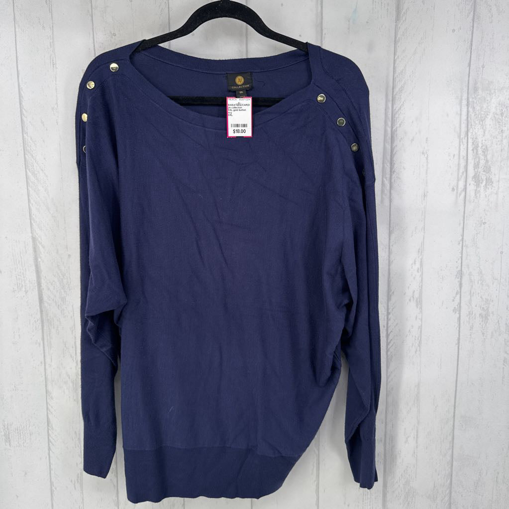 XXL gold button dolman slv sweater