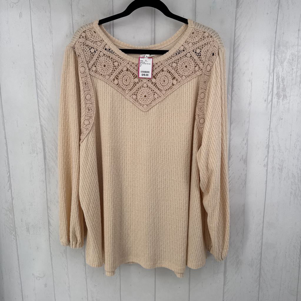 4X crochet 3/4 slv top