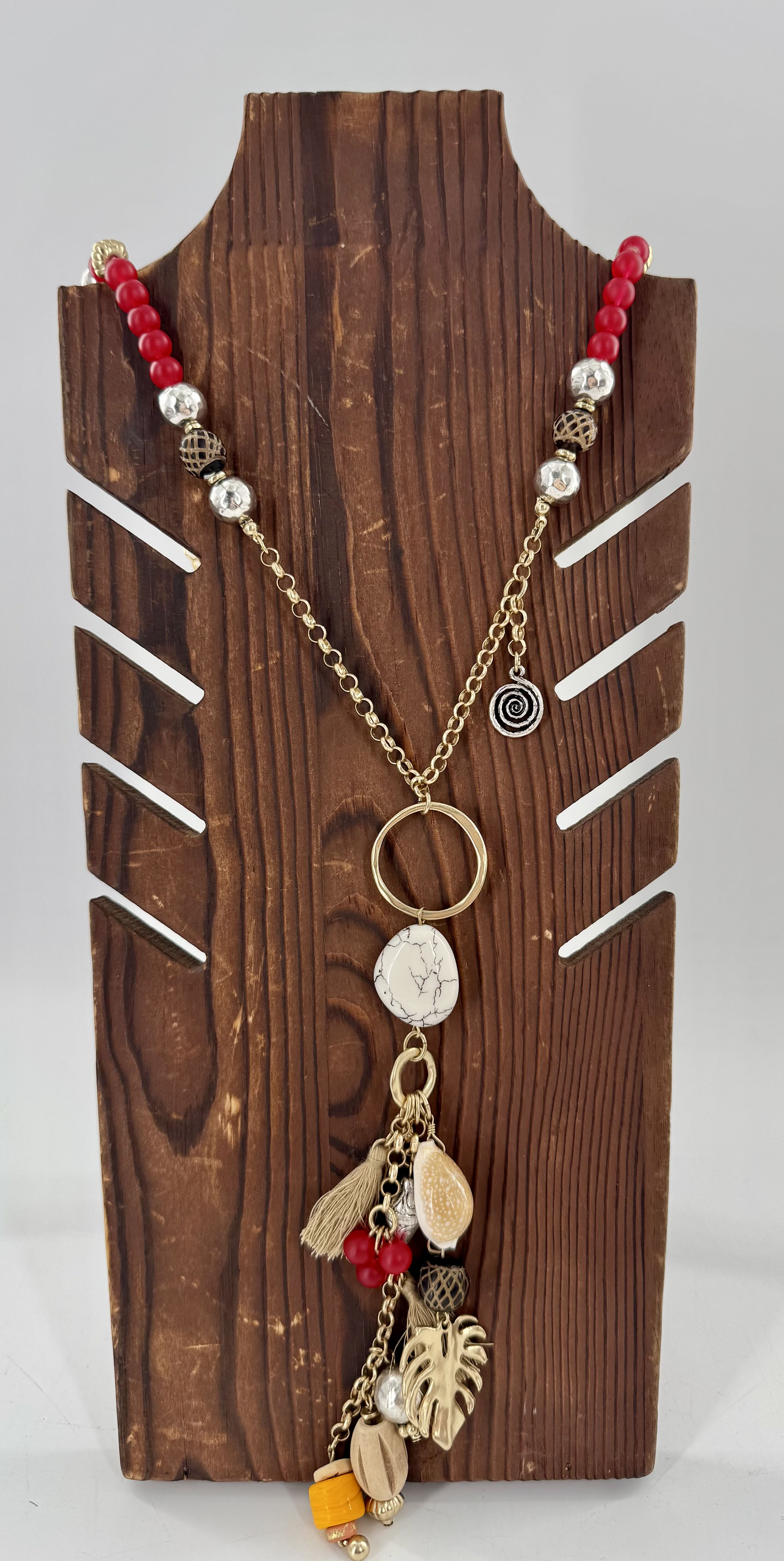 R59 21" tassel charm necklace