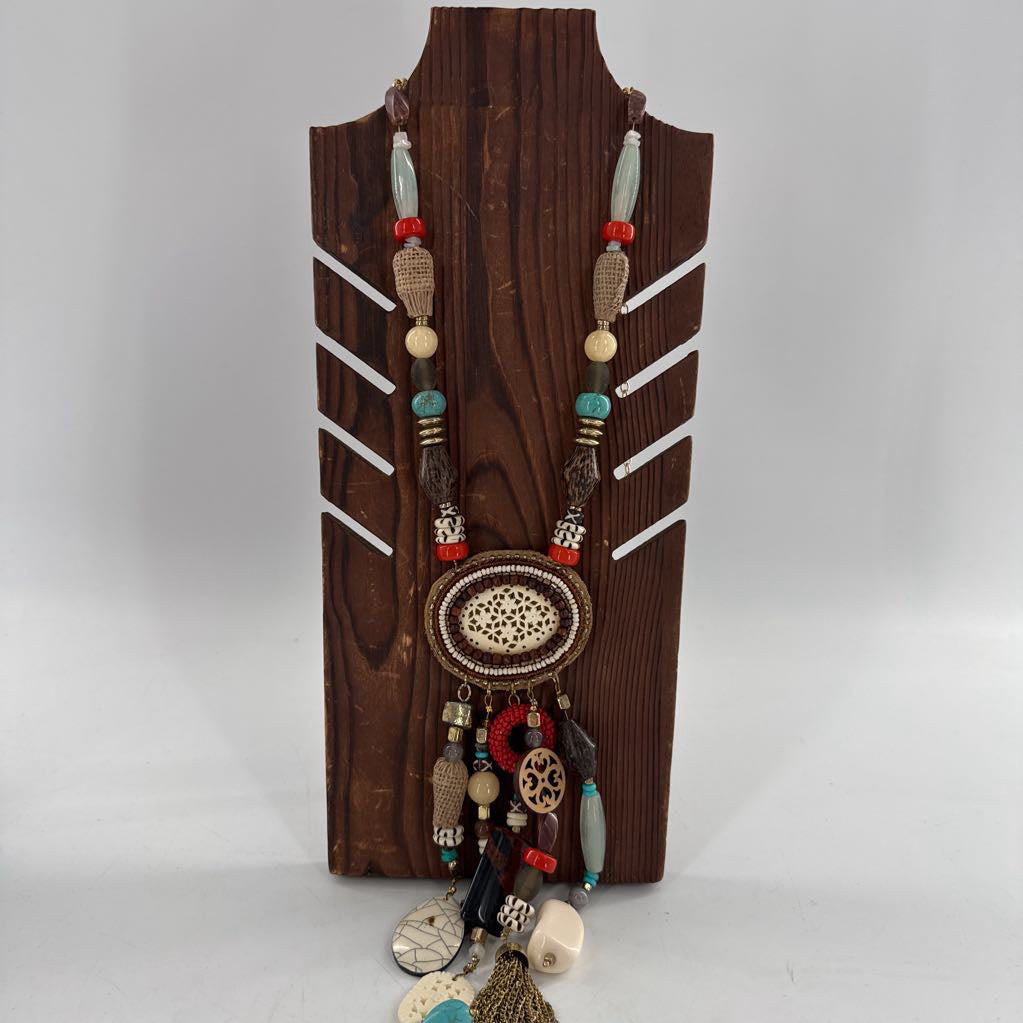 21" boho chic charm necklace