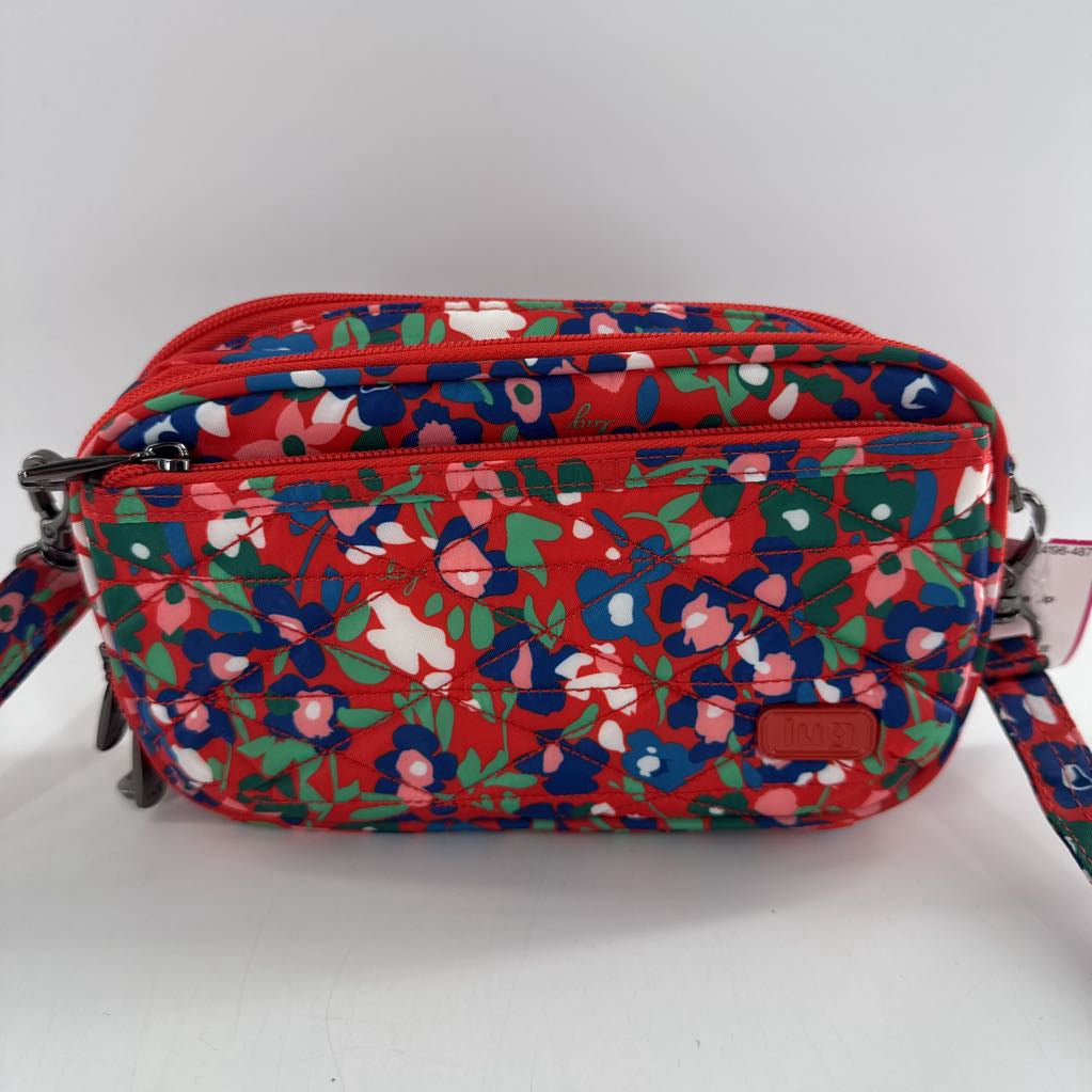 floral double zip crossbody