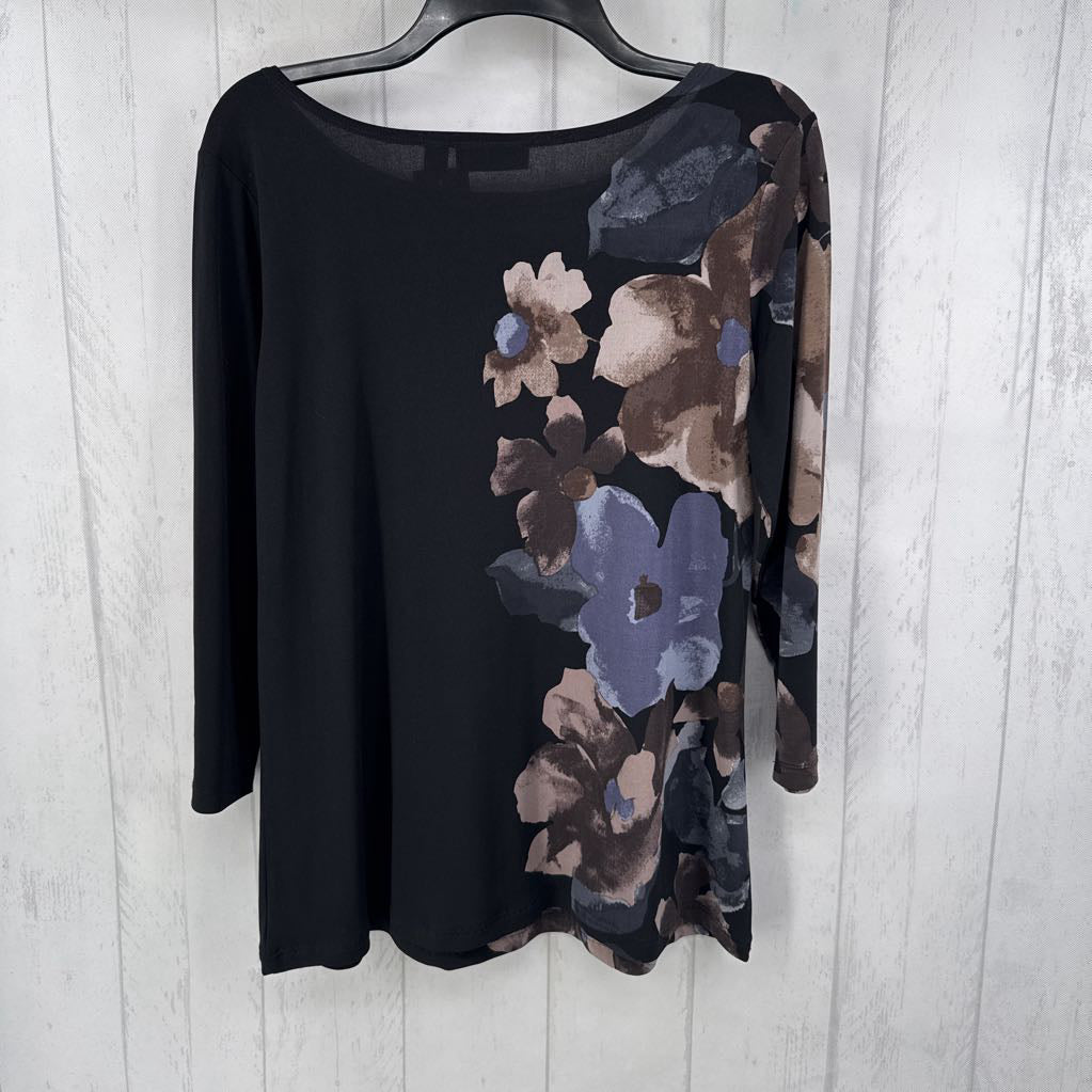 M flo print 3/4 slv top