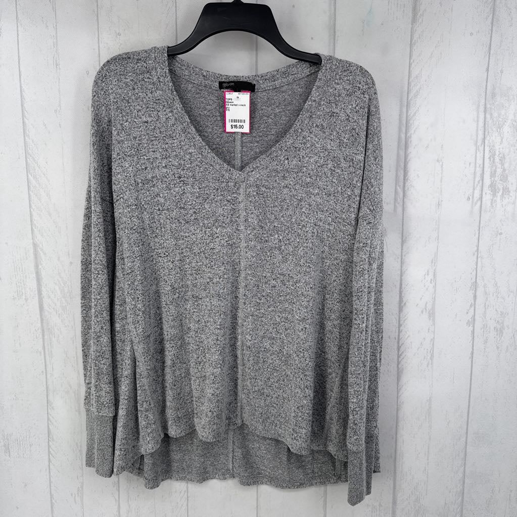 XS marled v-neck l/s top