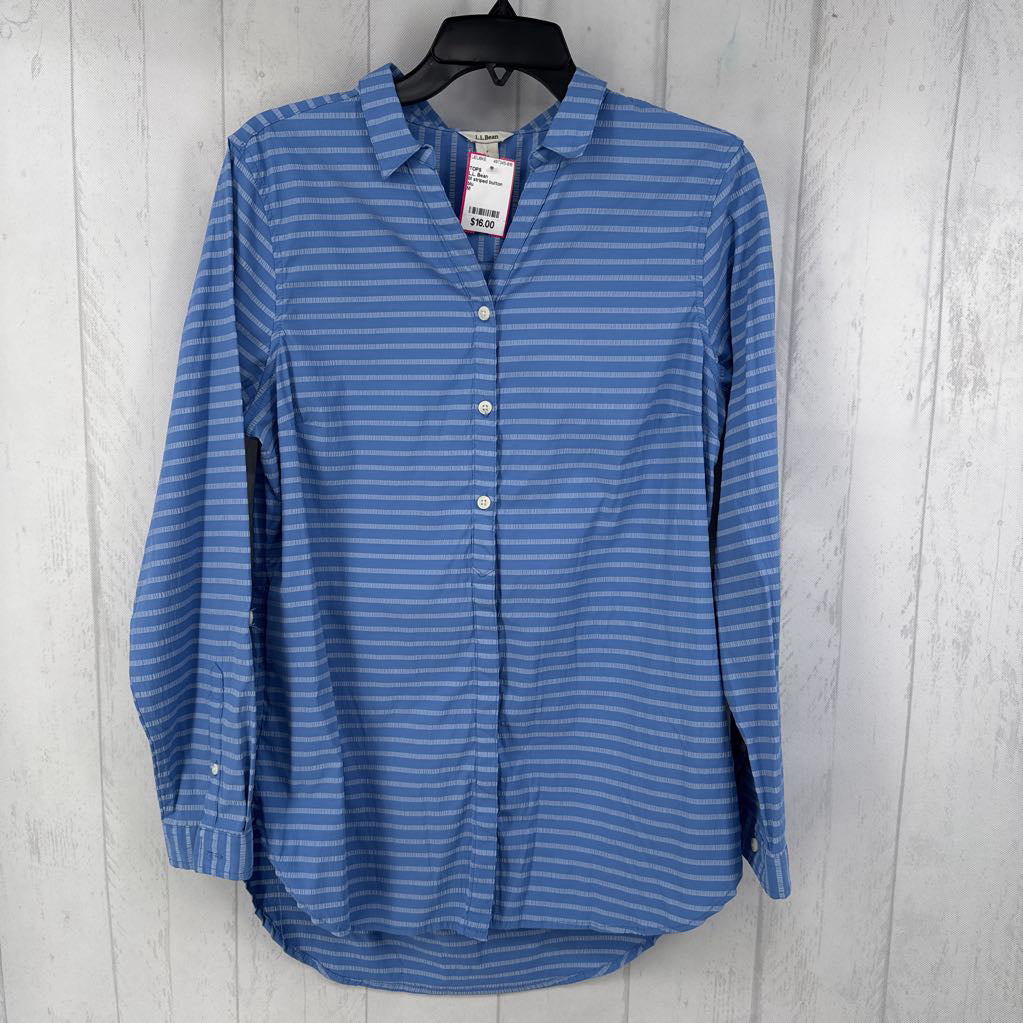 M striped button down l/s top