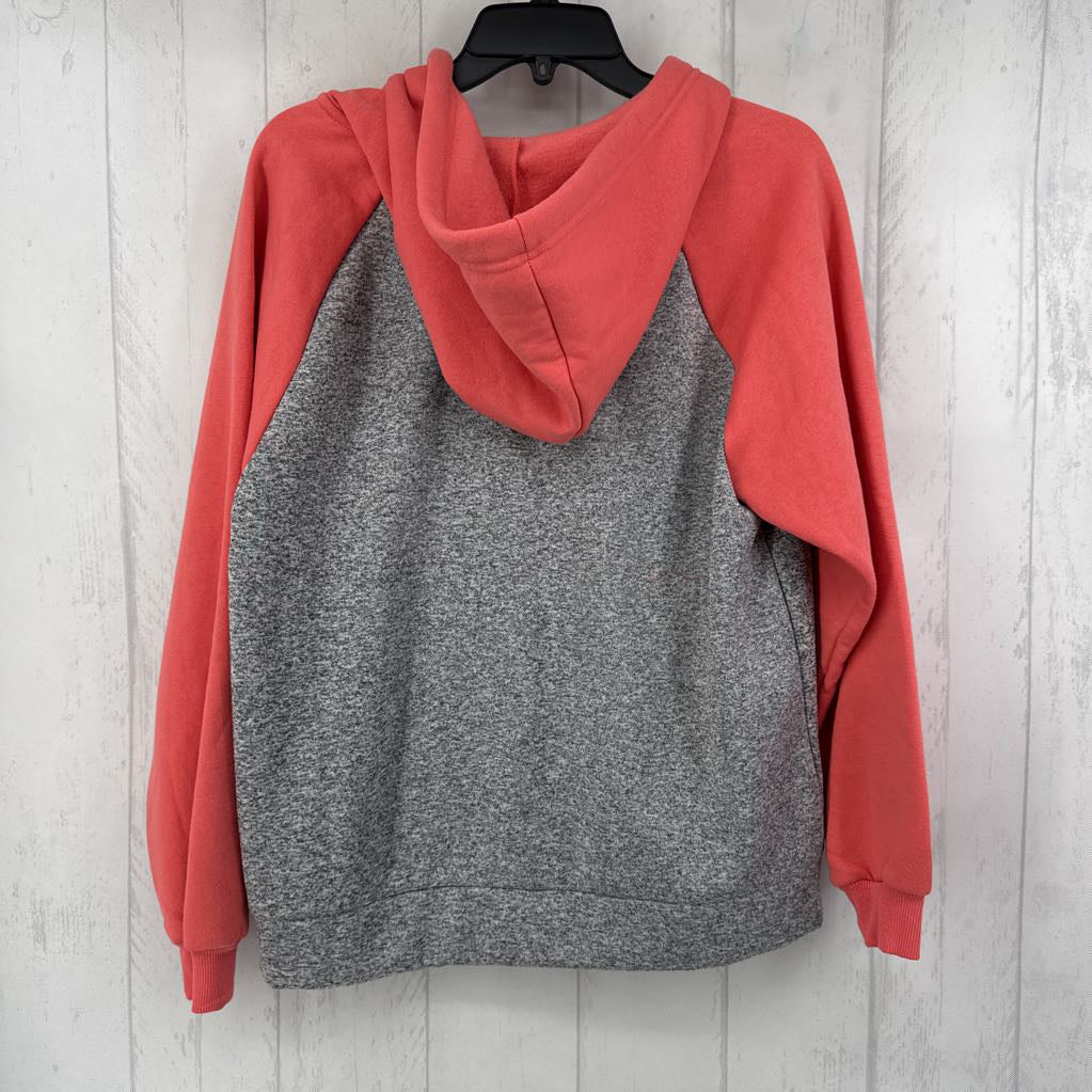 S marled colorblock zip-up hoodie
