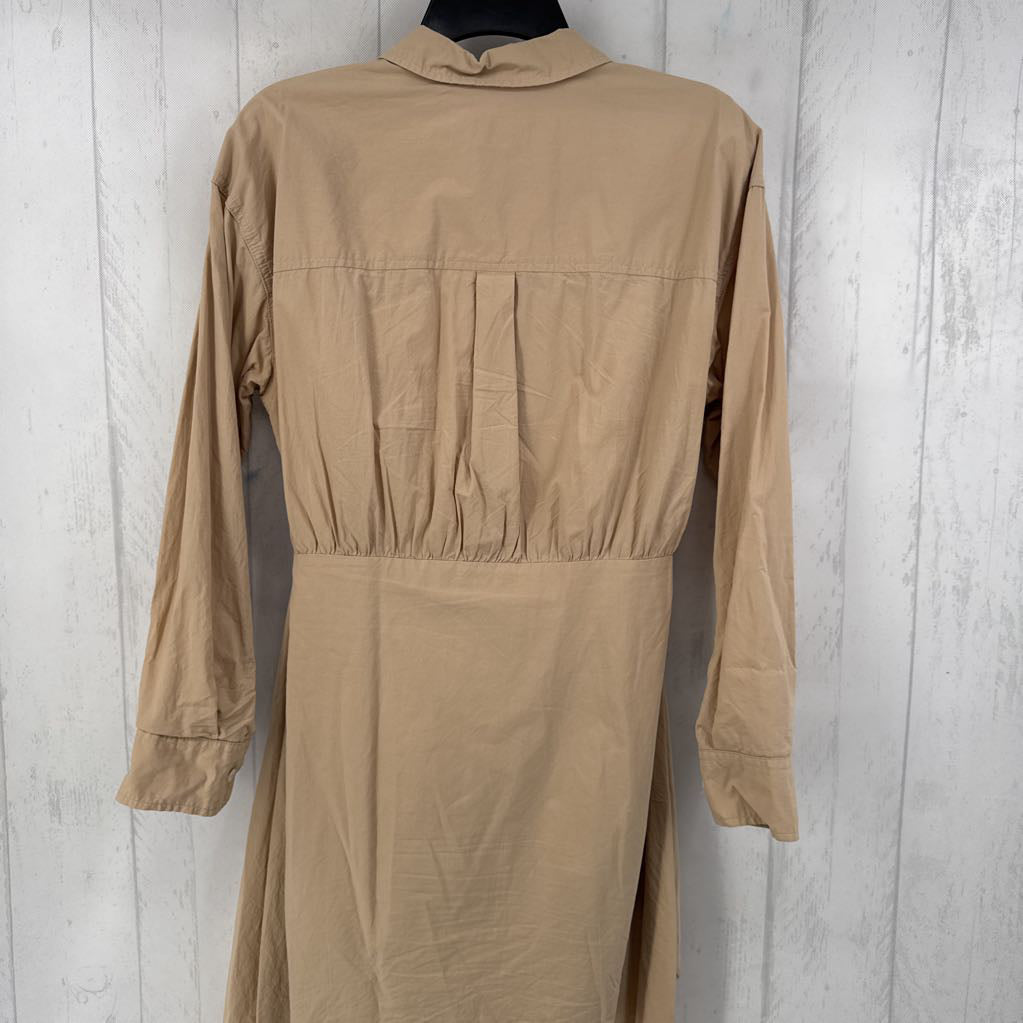 S button down tie front l/s tunic