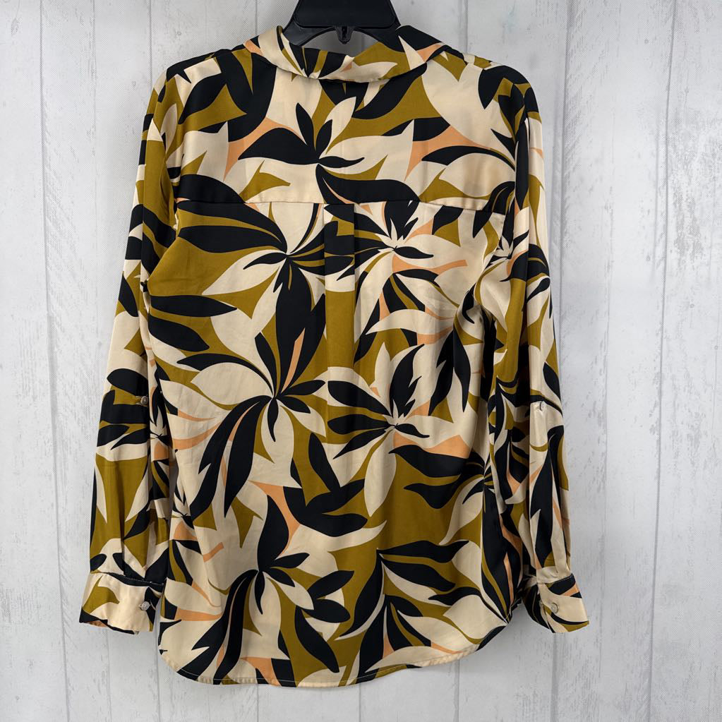 S/P flo print button down l/s top