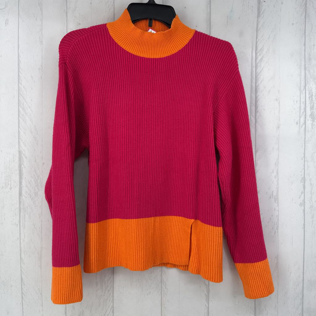 S colorblock ribbed sweter