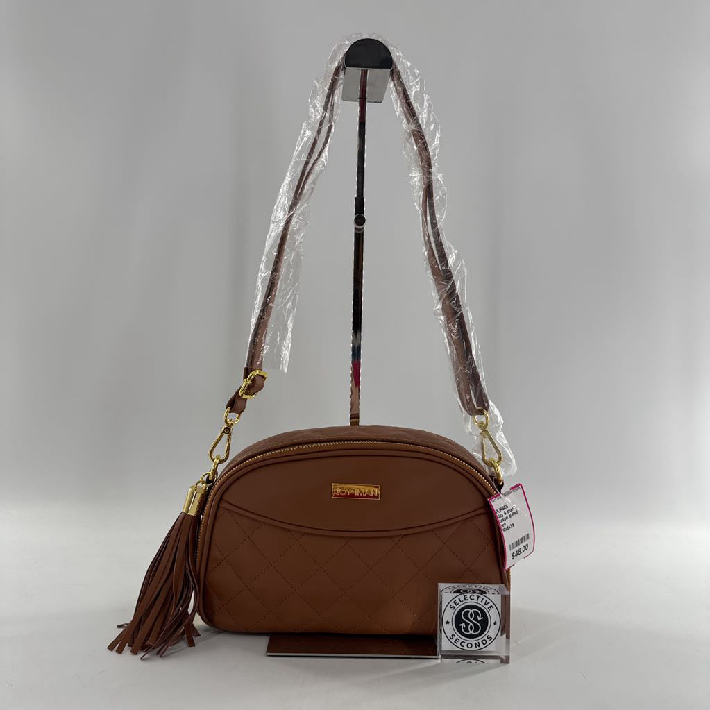 tassel quilted double zip crossbody