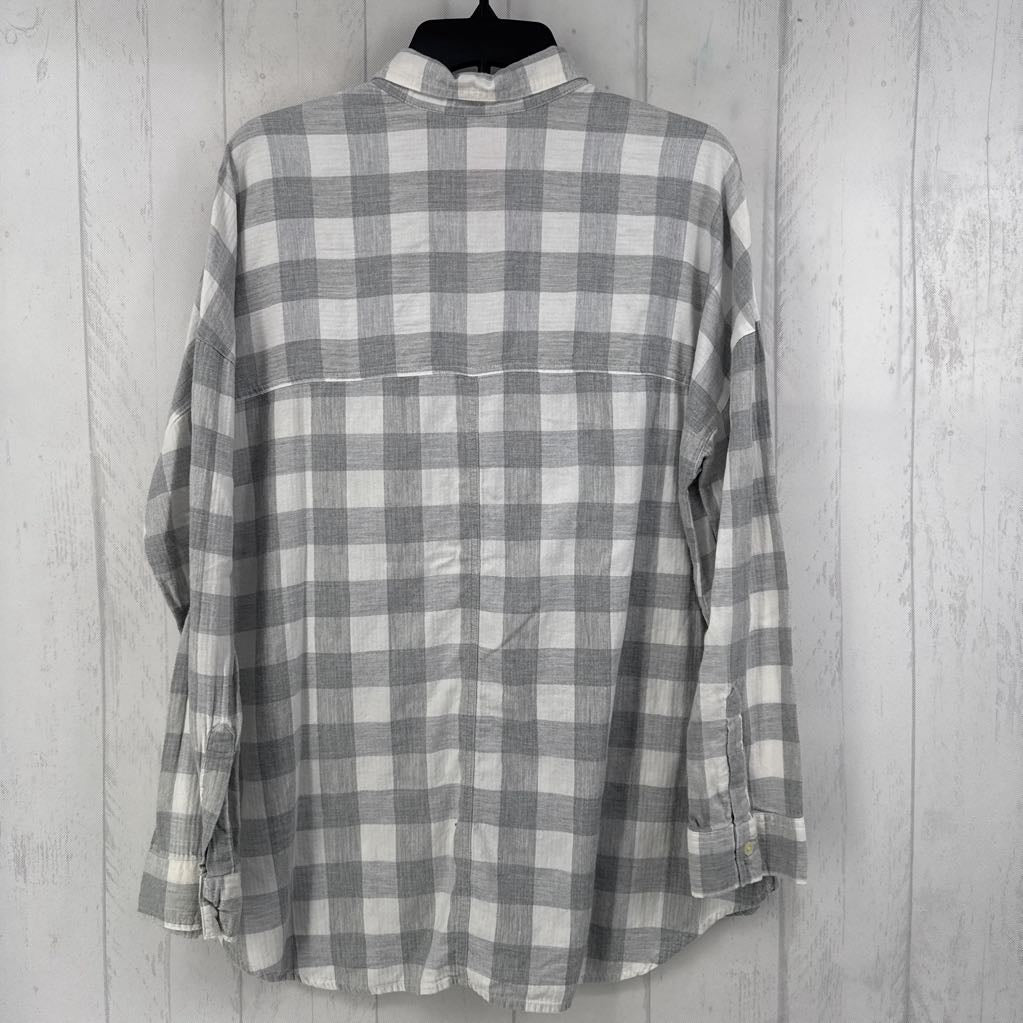XL l/s check button shirt