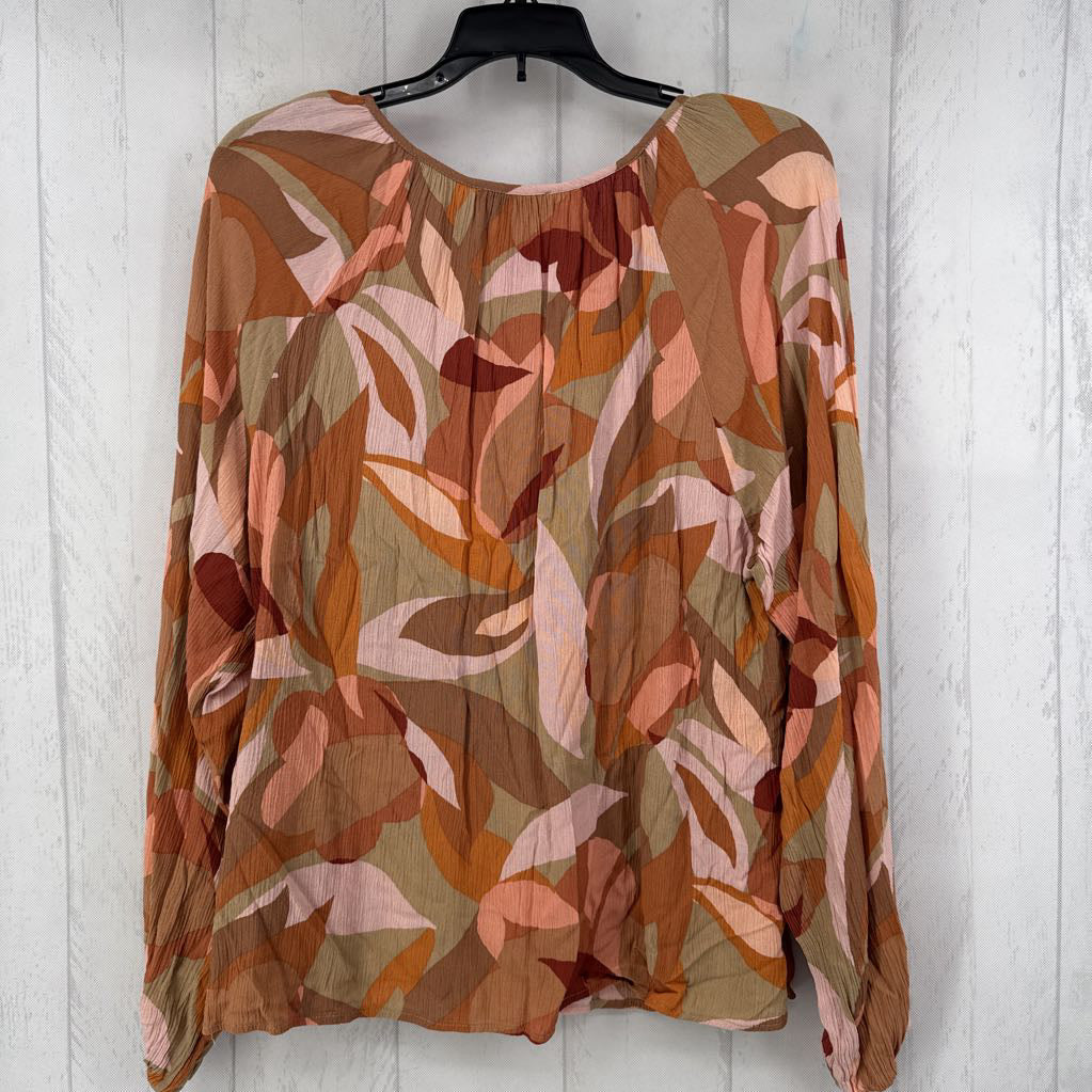 L l/s print v-neck top