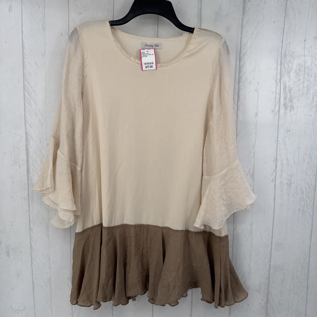 L layered ruffle slv tunic