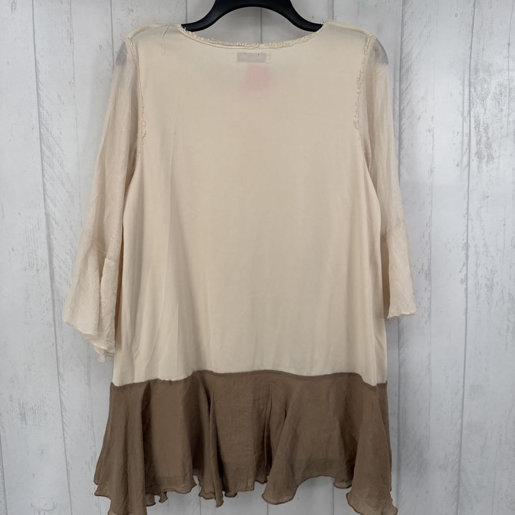 L layered ruffle slv tunic