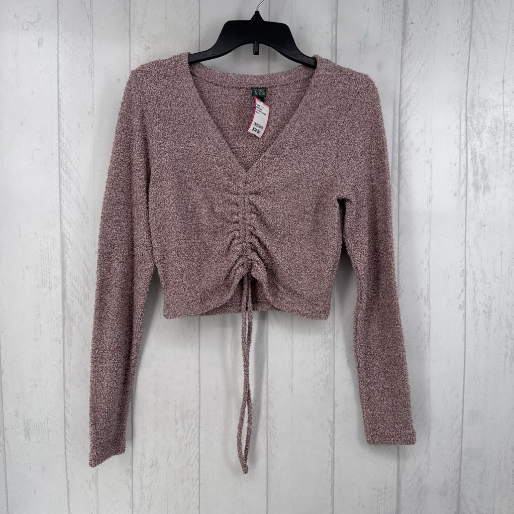 L v-neck ruched crop top