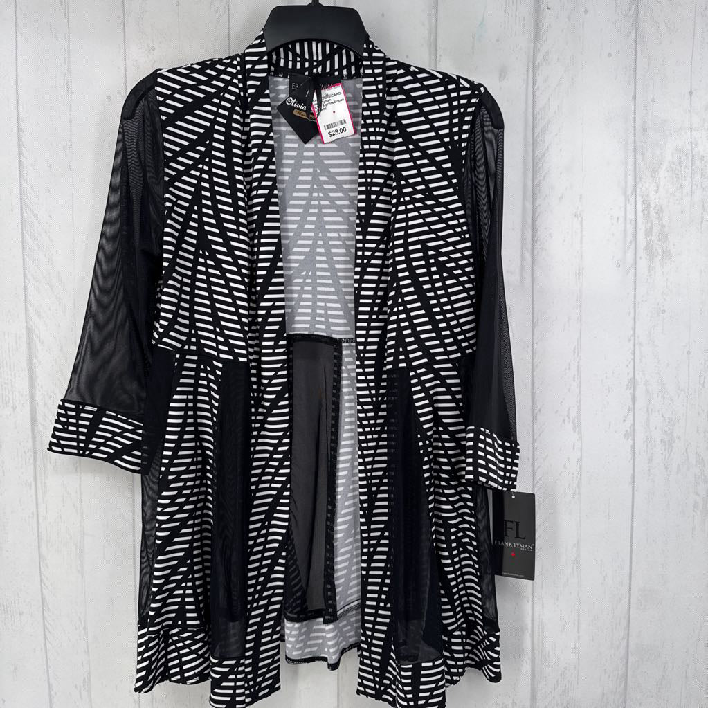 R152 6 printed open front cardi