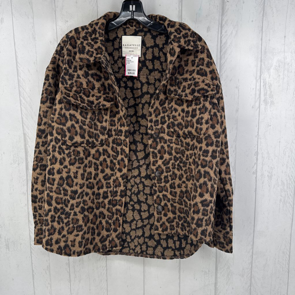 S animal print shacket
