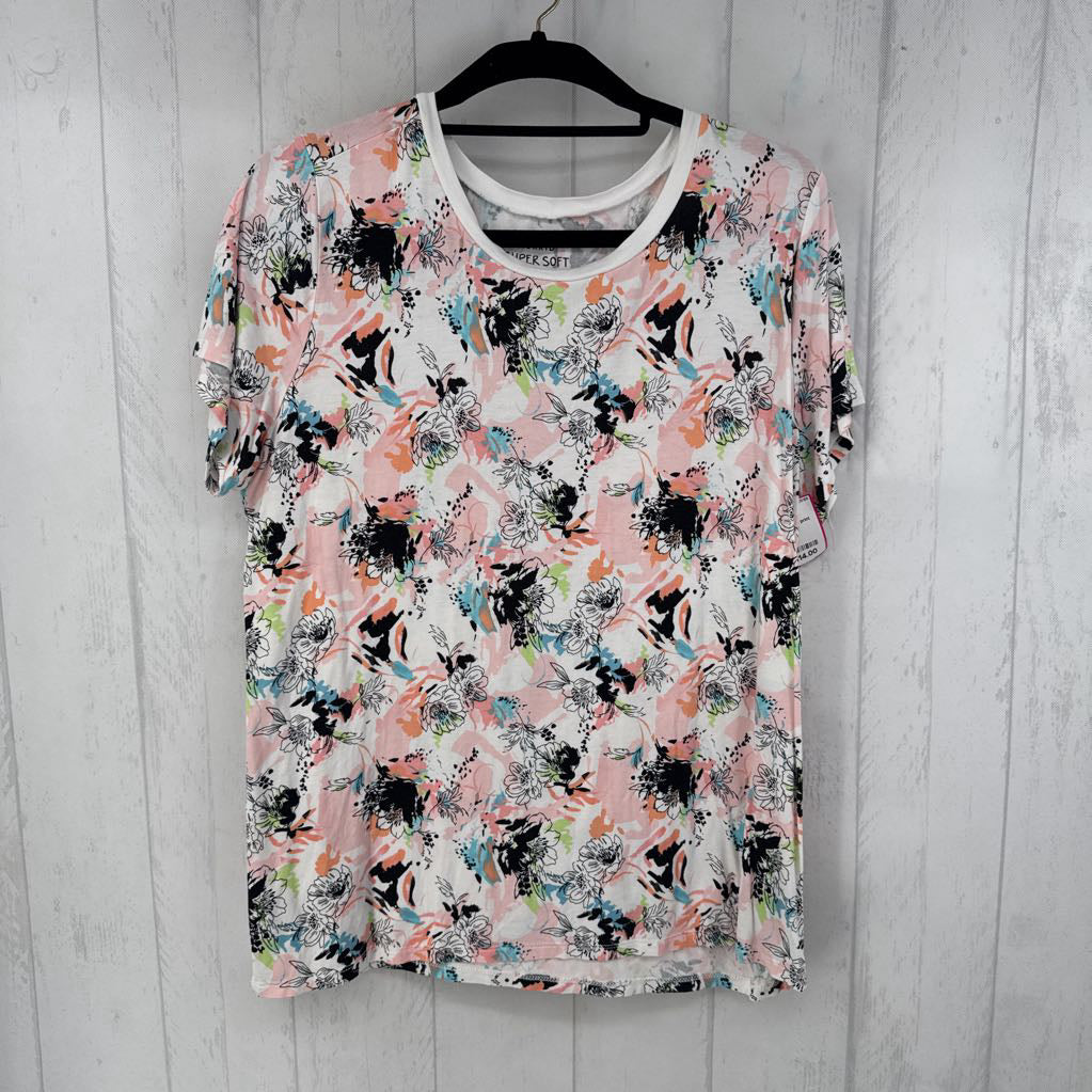 2 s/s flower print top
