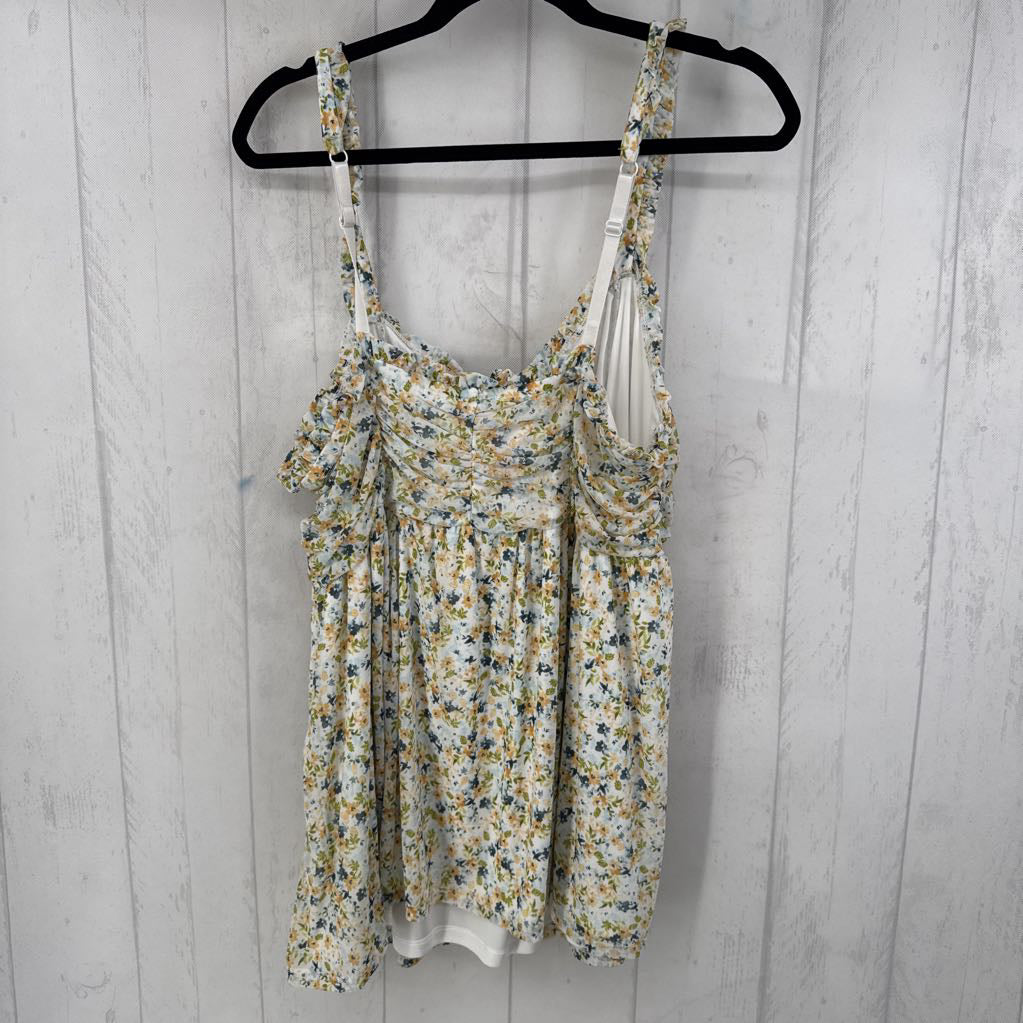 2x floral babydoll tank