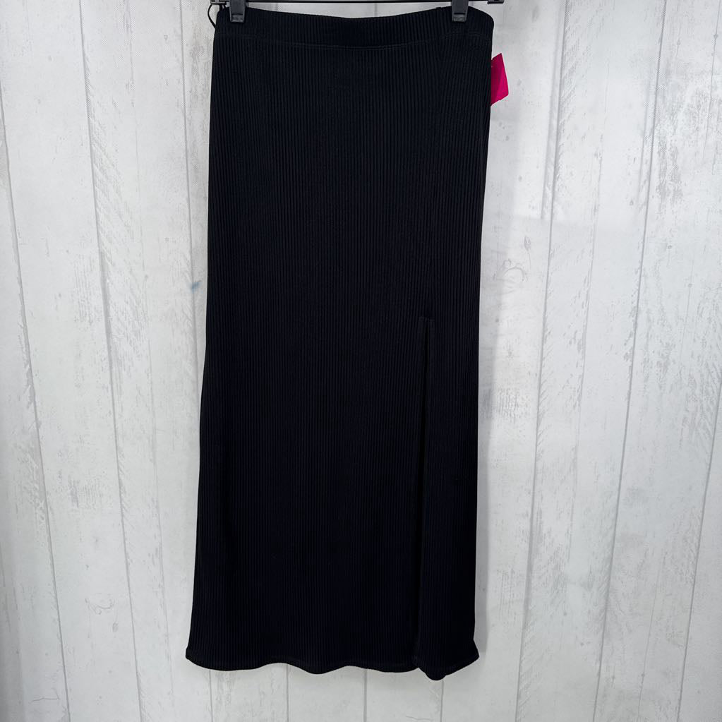 L ribbed slit maxi skirt