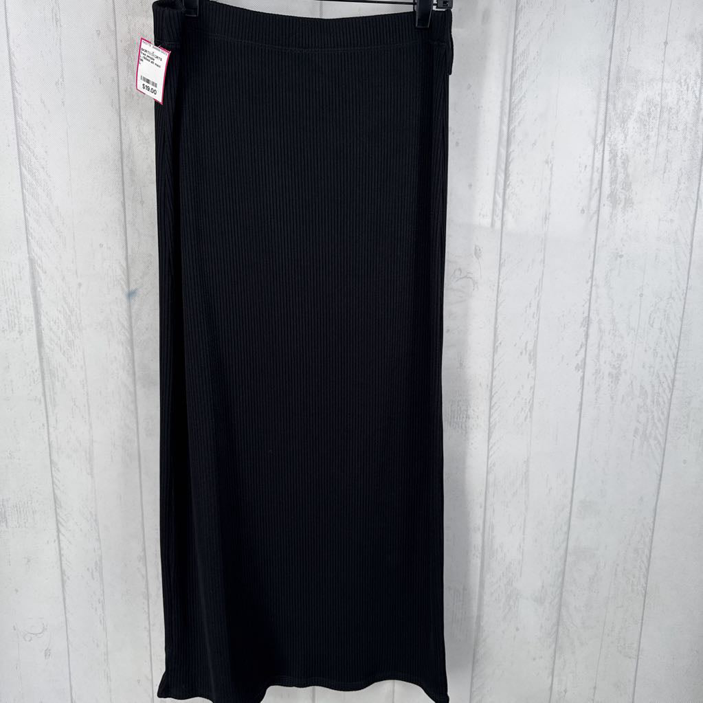 L ribbed slit maxi skirt