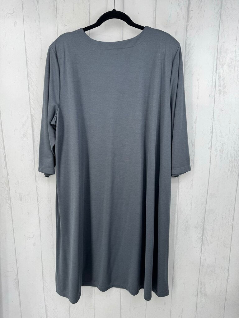 2X 3/4 slv dress