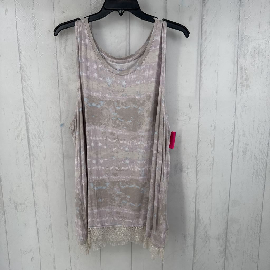 3X printed lace bottom tank